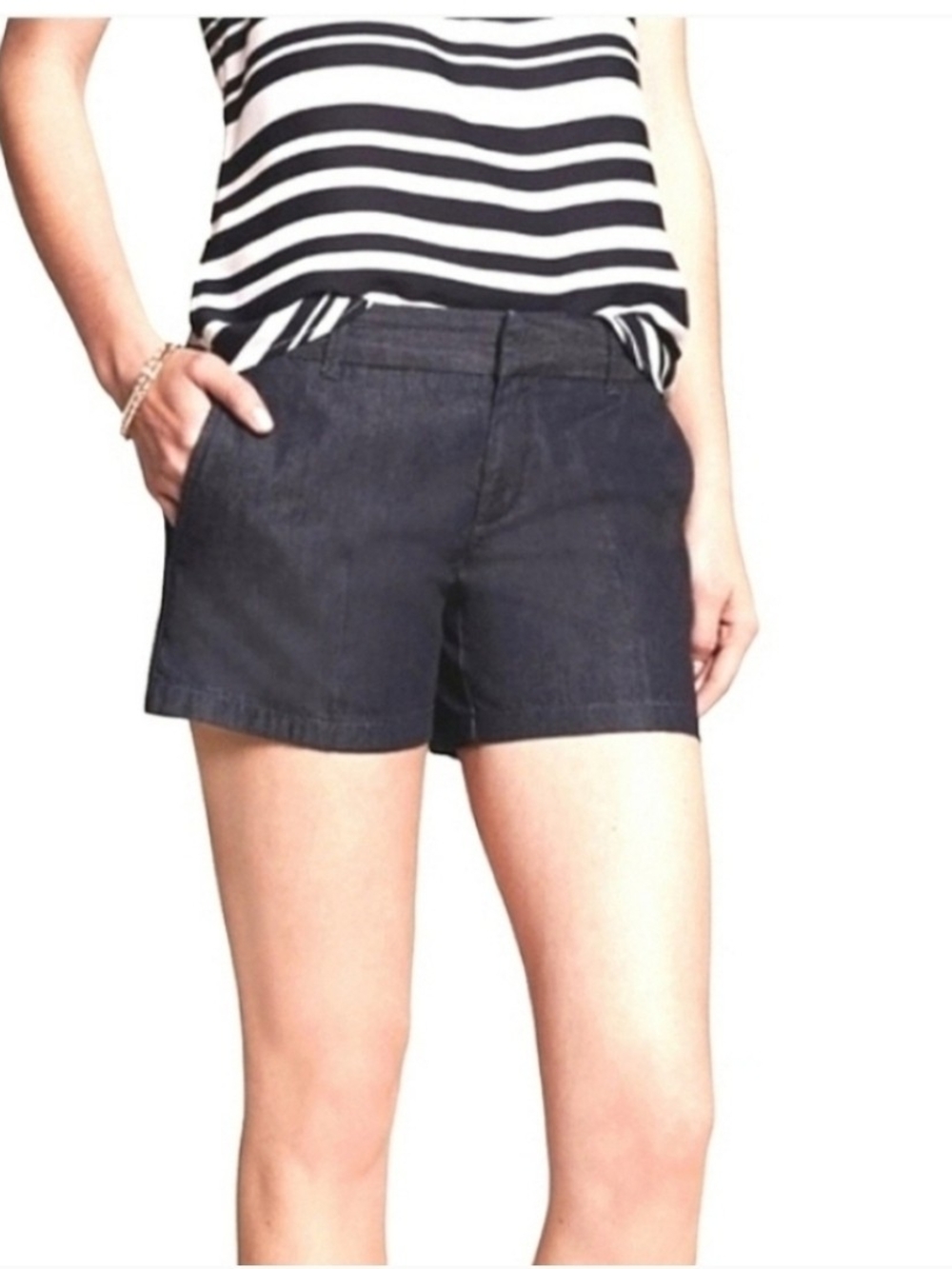 Banana Republic Chambray Hampton Fit Shorts Sz 25/0